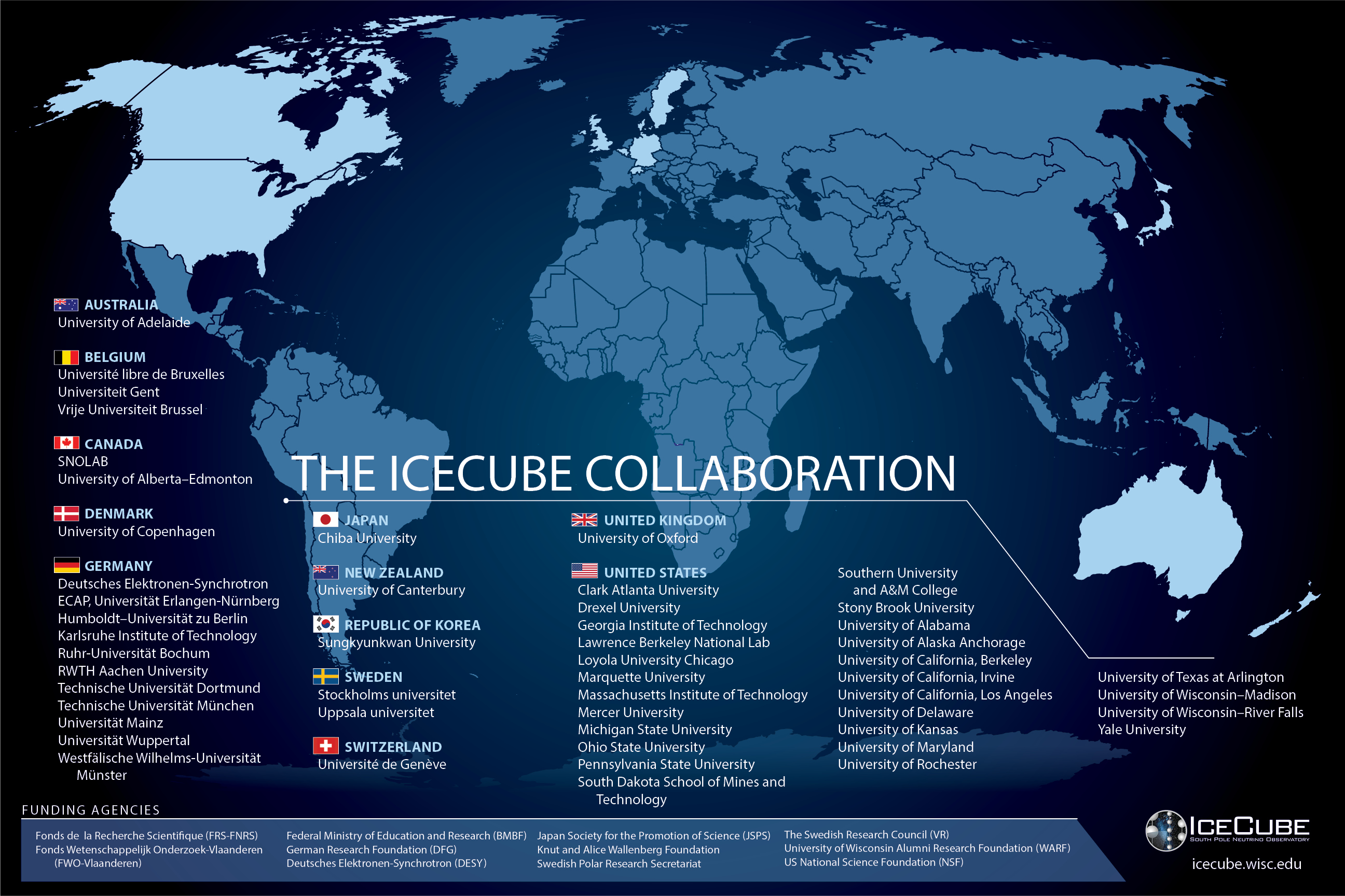 IceCube collaboration map